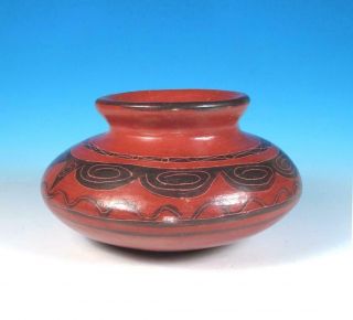 Mata Ortiz Casas Grandes Vintage Southwest Indian Folk Art Incised Pottery Bowl