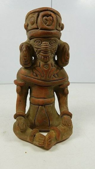 Pre - Columbian Mayan Aztec Pottery Statue Figure Clay Age Unknown