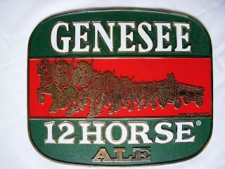 ⭐️ Vintage Genesee Beer Sign 12 Horse Ale Ad Bar 1980 