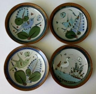 Ken Edwards El Palomar Tonala Mexican Art Pottery 8 " Salad Plates - Set Of 4