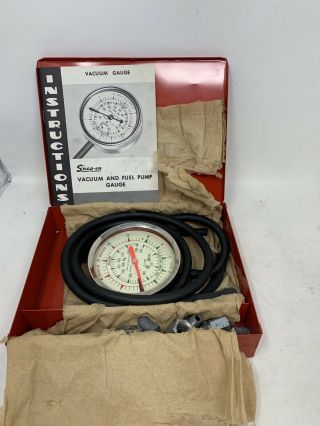 Vintage Snap On Tools Vacuum & Fuel Pump Pressure Gauge Set Mt311d - B