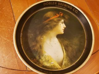 Antique Dobler Brewing Co.  P.  O.  N.  Beer Serving Tray Albany,  N.  Y.
