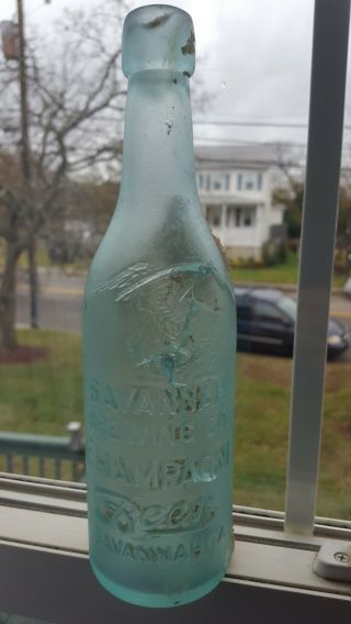 1880 Savannah Brewing Co.  Champange Beer Bottle Savannah Ga.