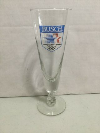 Vintage 1984 Los Angeles Olympics Busch Beer Pedestal Glass (very Rare - Htf)