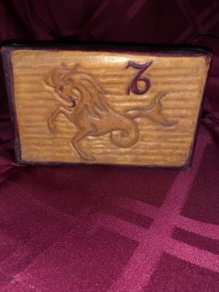 Vintage Rider Tarot Deck In Leather Tooled Box