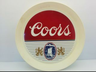 Vintage Coors Beer Serving Tray,  13 Inch,  Hard Plastic,  Coors Logo