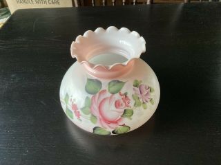 Vintage Lamp Top Globe Gwtw Hand Painted Roses