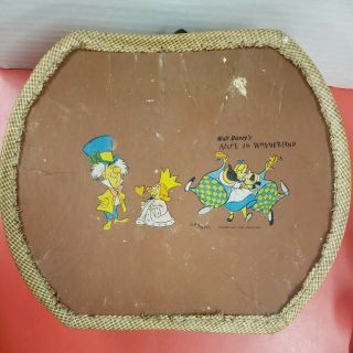 1950s Neevel Kids Travel Train Case 10 " Suitcase Walt Disney Alice In Wonderland