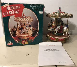 Mr Christmas Holiday Merry Go Round Animated Carousel Plays 50 Songs Vtg 1996