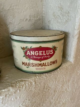 Vintage Angelus 5 Lb Marshmallow Tin The Crackerjack Co.