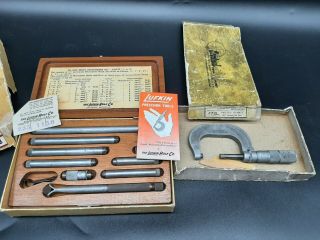 Vintage Lufkin 680b Inside Micrometer & Central 72 L Micrometer / Tools