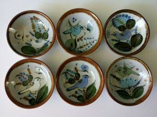Ken Edwards El Palomar Tonala Mexican Art Pottery Fruit / Sauce Bowls - Set Of 6