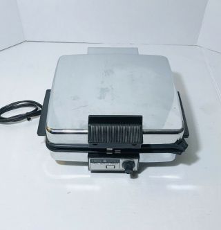 Vintage General Electric Ge A1g - 8t Grill/waffle Maker/sandwich Press
