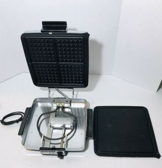 Vintage General Electric GE A1G - 8T Grill/Waffle Maker/sandwich press 3