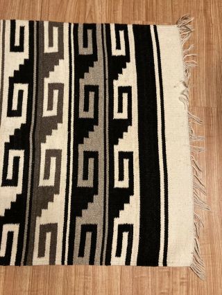 Vintage Navajo Style Rug Weaving Wave Spiral Motif Mexican Origin Likely 2