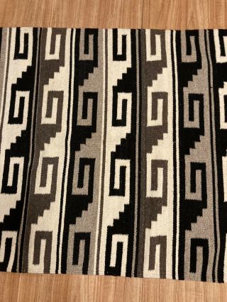 Vintage Navajo Style Rug Weaving Wave Spiral Motif Mexican Origin Likely 3