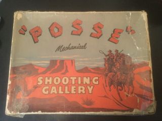 " Posse " Mechanical Shooting Gallery - Vintage Wyandotte Game 3908 -