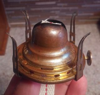 Vintage Antique 1 Queen Anne Oil Kerosene Lamp Burner Look 2 1/2 " Fit Chimney