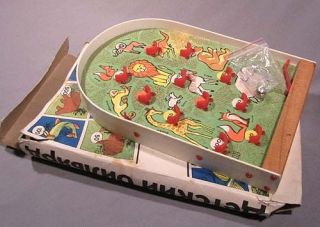 Toy Pinball Game Board Soviet Russian Old Vintage Wood Pin Ball Arcade Animal