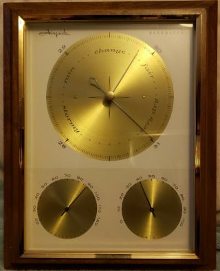 Vintage Mid Century Modern Airguide Barometer Thermometer.  And Humidity Gauge