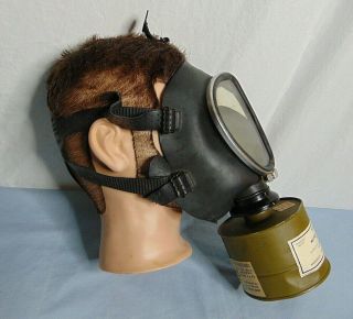 Gas Mask Military Vintage Acme Full Vision Face Piece 6 Chin Style Canister 3