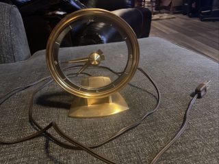 Vintage Jefferson Golden Minute Electric Mystery Clock 580 - 121 Mid Modern Mcm