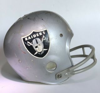 Vintage 1970’s Oakland Raiders Full Size Football Helmet.  Rawlings Hnfl.  Large