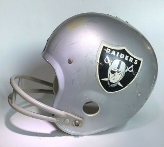 Vintage 1970’s Oakland Raiders Full Size Football Helmet.  Rawlings HNFL.  Large 2