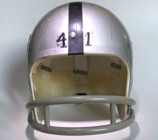 Vintage 1970’s Oakland Raiders Full Size Football Helmet.  Rawlings HNFL.  Large 3