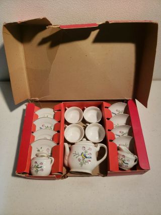 Vintage 15 Piece Toy China Tea Set Made In Japan - Includes Box