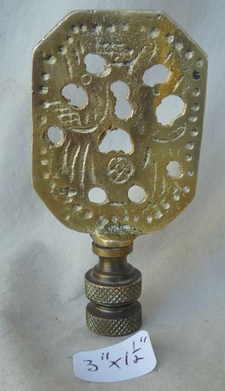 Lamp Finial Asian Old Patina Solid Cast Brass 3 " H X 1 1/2 " W.  (per Ea)
