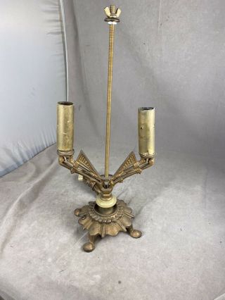 Vintage Art Deco Double Light Lamp With Glass Spacer