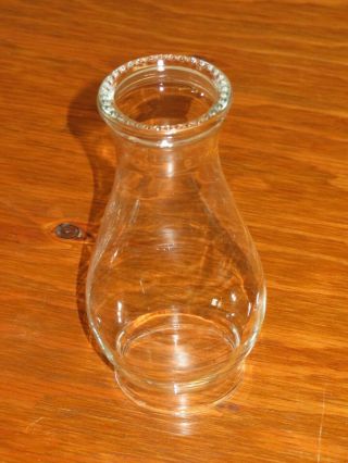 Vintage Clear Glass Bead Top 5 1/2 " Globe Chimney Oil Lamp Shade 2 1/8 " Fitter