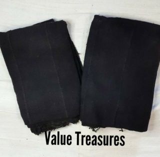 Authentic African Mud Cloth Fabric Mali Approx 45”x63” Plain Black Mudcloth