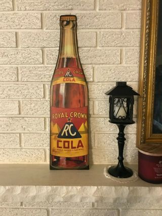 Vintage Rc Royal Crown Cola Soda Pop Cardboard Advertising Bottle Sign