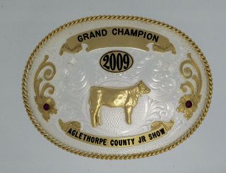 Vintage Montana Silversmiths Gold & Silver Champion Heifer Trophy Buckle