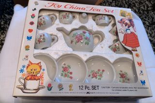 Vintage Child’s Miniature Toy China Tea Set - Made In Taiwan