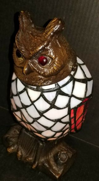 Unique Stained Glass Accent Or Night Light - Owl - Colors