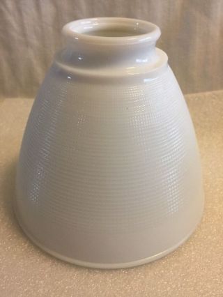 Vintage 6 " Fine Waffle Milk Glass Floor Lamp Shade Diffuser Torchiere Fitter