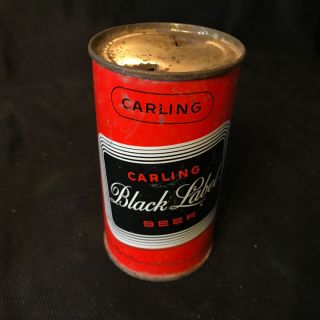 Vintage Carling Black Label Beer 12 Oz Flat Top Beer Can - Bellevelle,  Ill.