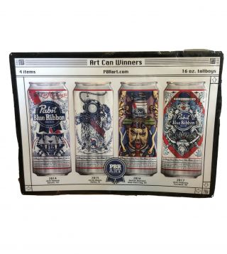 Pabst Blue Ribbon Beer Pbr Art Can 2014 - 2017winners Tin Sign