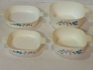 Vintage Childs Play Food Plastic Casserole Dishes Blue & White Flowers