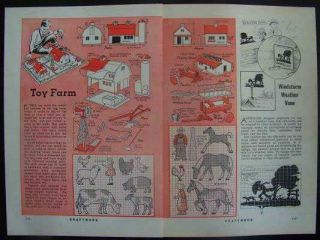 Toy Farm Set Barn Animals Machinery 1941 How - To Build Plans