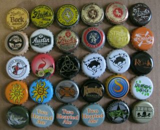 30 Diff Michigan Brews Micro Craft/strohs Current/obsolete Beer Bottle Caps 1