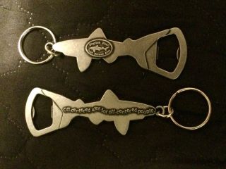 (set Of 2) Dogfish Head - [steel] Shark Bottle Opener & Keychains,  3,  3/4” Opener