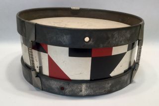 Vintage Toy Drum Red Black And Silver Geometric Design Christmas Decoration