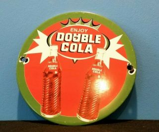Vintage Double Cola Porcelain Pop Bottles Enjoy Soda Pepsi Coke Sign