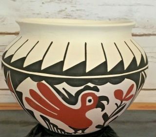 Authentic Vintage Acoma Pot W/parrot Native American Pottery Signed By Artist