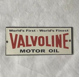 Vintage Valvoline Motor Oil Porcelain Sign Car Truck Gas Gasoline Automotive