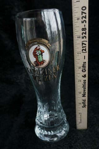 Vintage German Kapuziner Weizen Tall Beer Glass 0.  5l,  9 1/2 Inches Tall